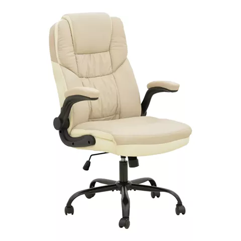 Stellar pakoworld pu manager's office chair in beige-ecru shade 70x77x110-119cm