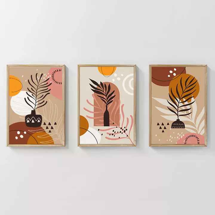 Wall art in frame Nyxen pakoworld triptyque with digital print 33x1.5x48cm