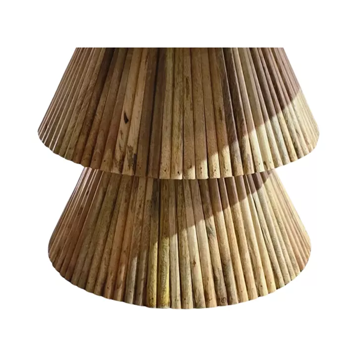 Coffee table Havai pakoworld solid mango wood in natural shade and white marble surface D80x45cm