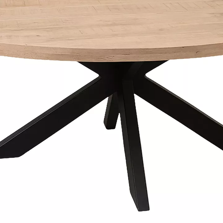 Fardy pakoworld table, solid mango wood in a natural shade with black metal legs 220x100x76cm