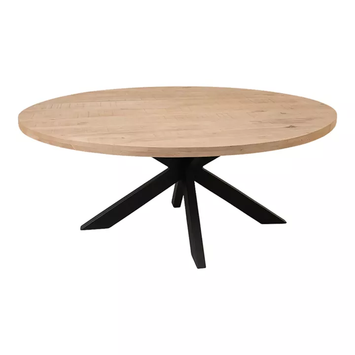 Fardy pakoworld table, solid mango wood in a natural shade with black metal legs 220x100x76cm