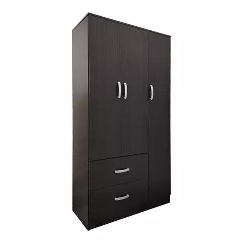 Three-door wardrobe with 2 drawers Lego pakoworld in wenge color 90x42x180cm