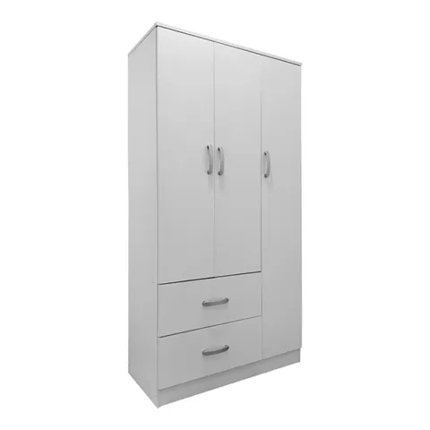 Three-door wardrobe with 2 drawers Lego pakoworld in white color 90x42x180cm