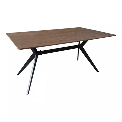 Ezali pakoworld walnut mdf table with black metal legs 160x90x75cm