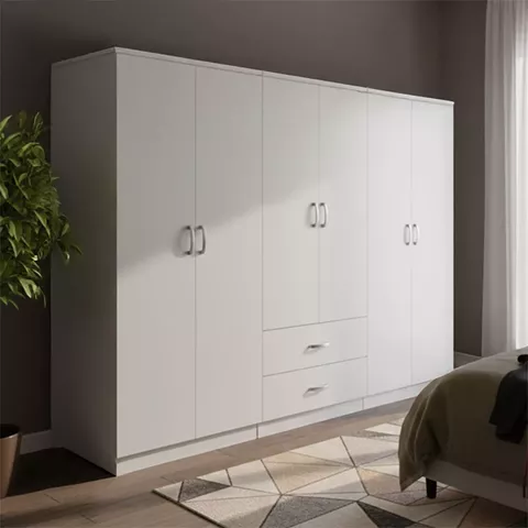 Ντουλάπα εξάφυλλη Lego I pakoworld λευκή 240x42x180εκ