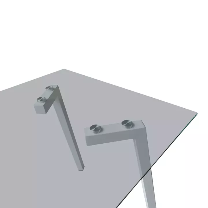 Titta table pakoworld glass top with white metal legs 120x70x75cm