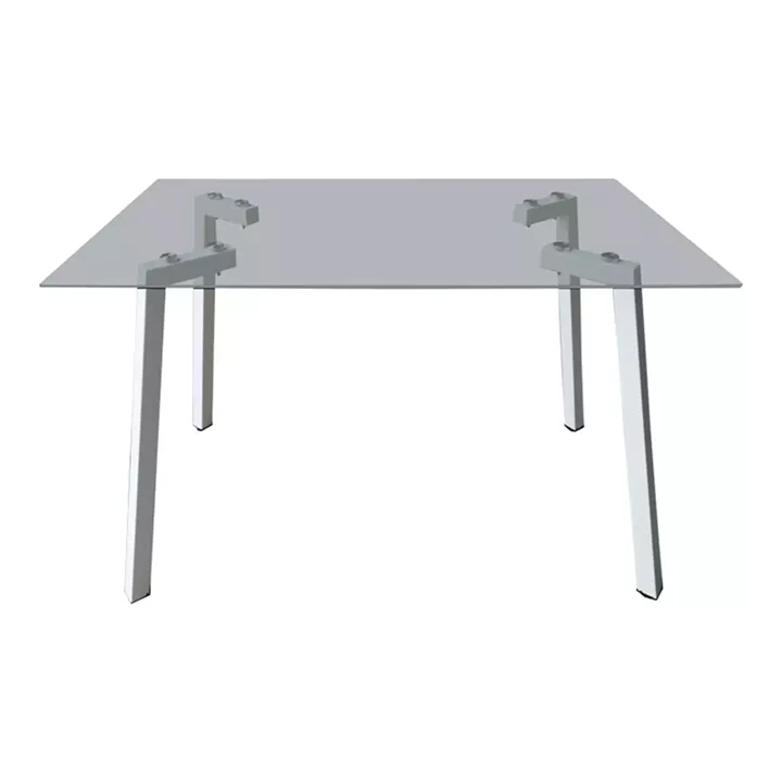 Titta table pakoworld glass top with white metal legs 120x70x75cm