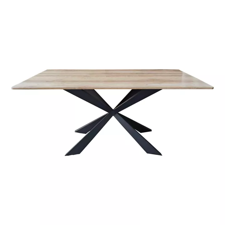 Τραπέζι Aragne pakoworld sonoma mdf με μαύρα μεταλλικά πόδια 160x90x75εκ