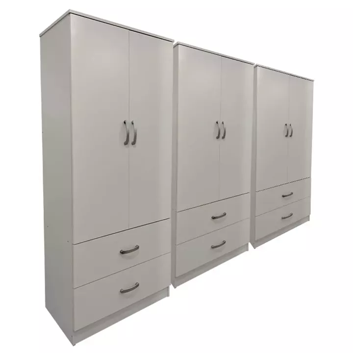 Ντουλάπα εξάφυλλη με συρτάρια Lego pakoworld λευκή 240x42x180εκ