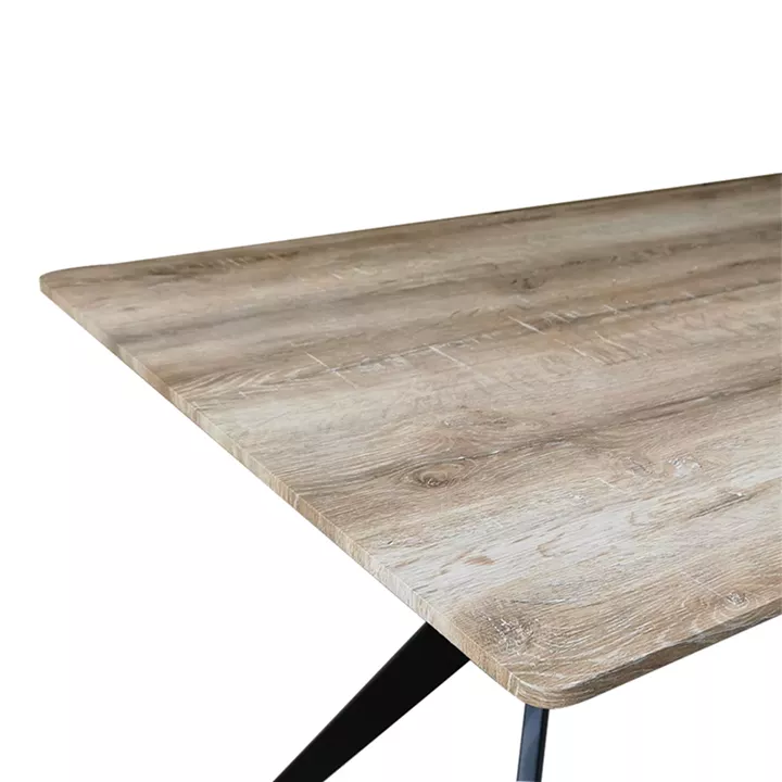 Ezali pakoworld sonoma mdf table with black metal legs 160x90x75cm