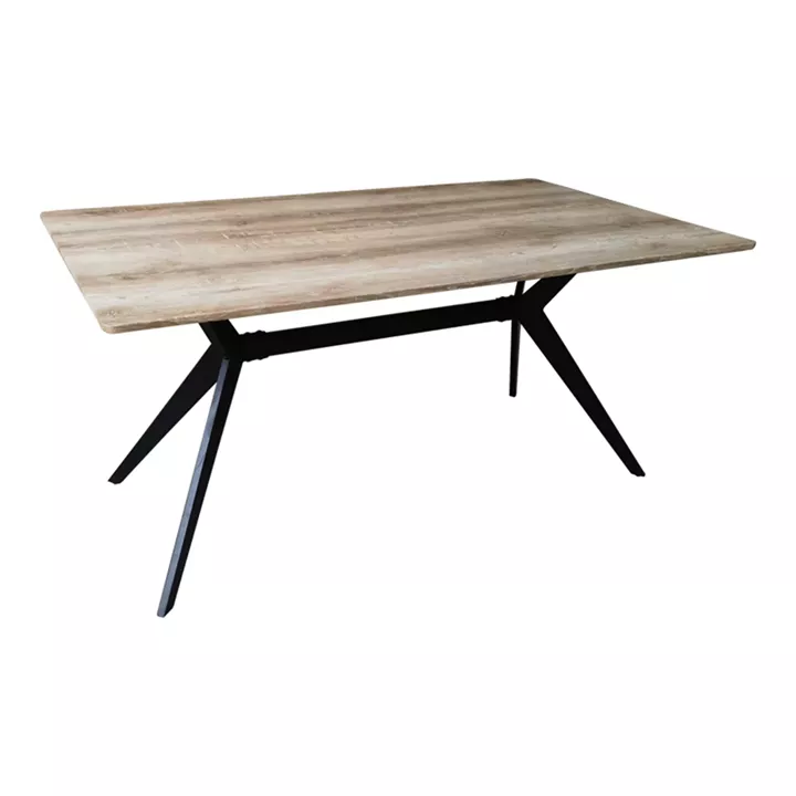 Ezali pakoworld sonoma mdf table with black metal legs 160x90x75cm