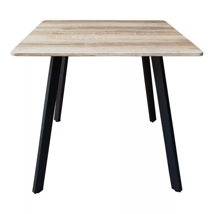 Τραπέζι Squaro pakoworld sonoma mdf με μαύρα μεταλλικά πόδια 80x80x75εκ