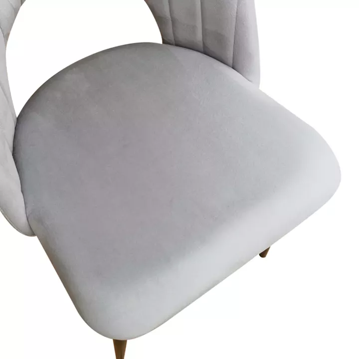 Lovingo pakoworld chair grey velvet with black metal legs, 50x47x85.5cm