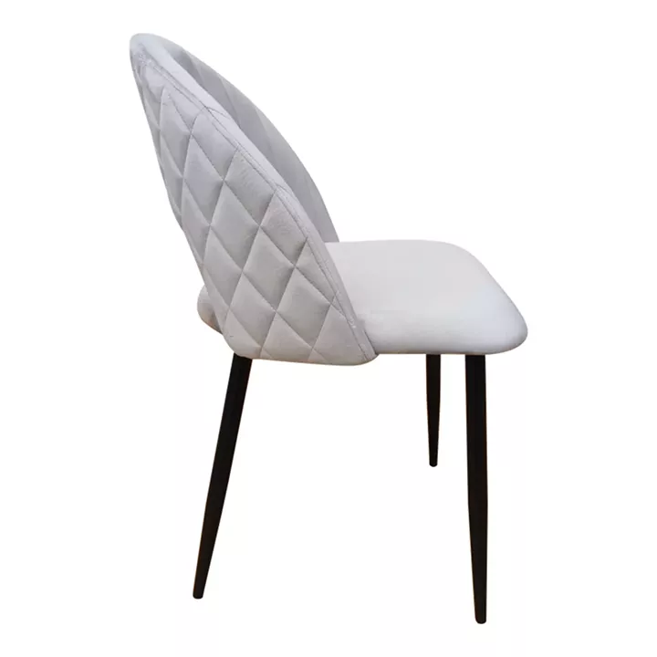 Lovingo pakoworld chair grey velvet with black metal legs, 50x47x85.5cm