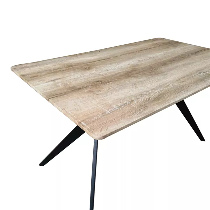 Ezali pakoworld sonoma mdf table with black metal legs 140x80x75cm