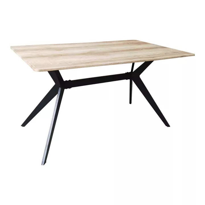 Ezali pakoworld sonoma mdf table with black metal legs 140x80x75cm