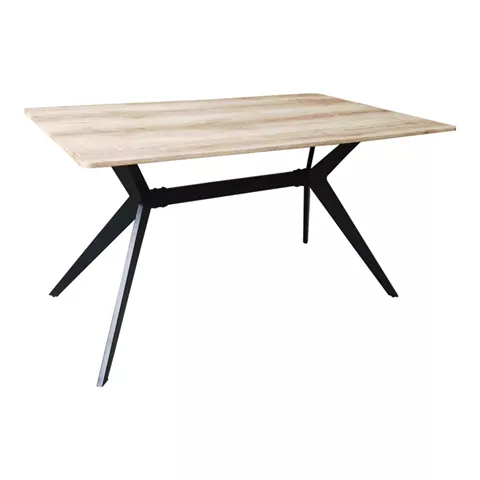 Τραπέζι Ezali pakoworld sonoma mdf με μαύρα μεταλλικά πόδια 140x80x75εκ