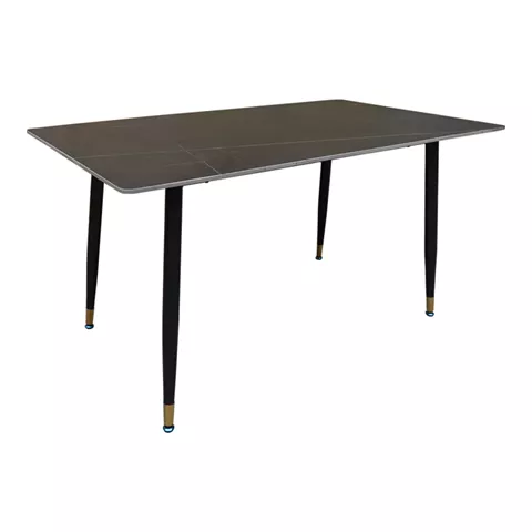 Pembe pakoworld table black marble sintered stone-black metal legs 140x80x75cm