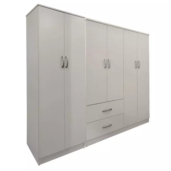 Lego Ι pakoworld six-door wardrobe white 200.5x42x180cm