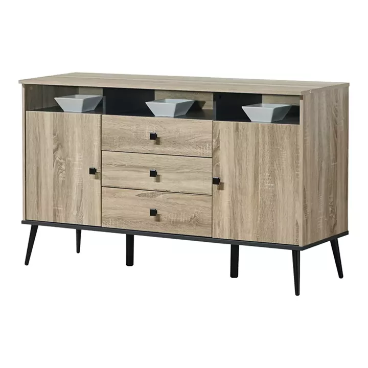 Buffet Zezan pakoworld in sonoma-dark grey color 140.5x41.5x80cm