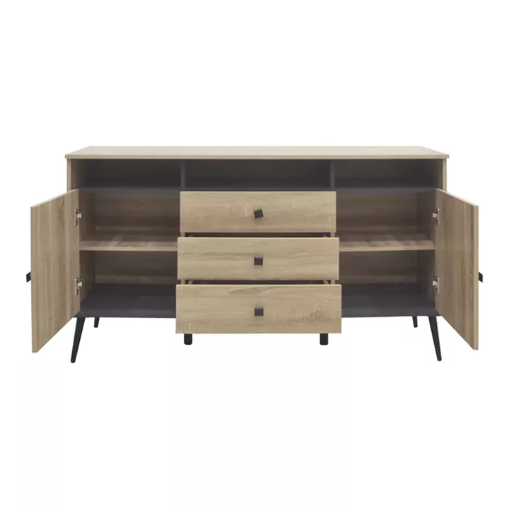 Buffet Zezan pakoworld in sonoma-dark grey color 140.5x41.5x80cm