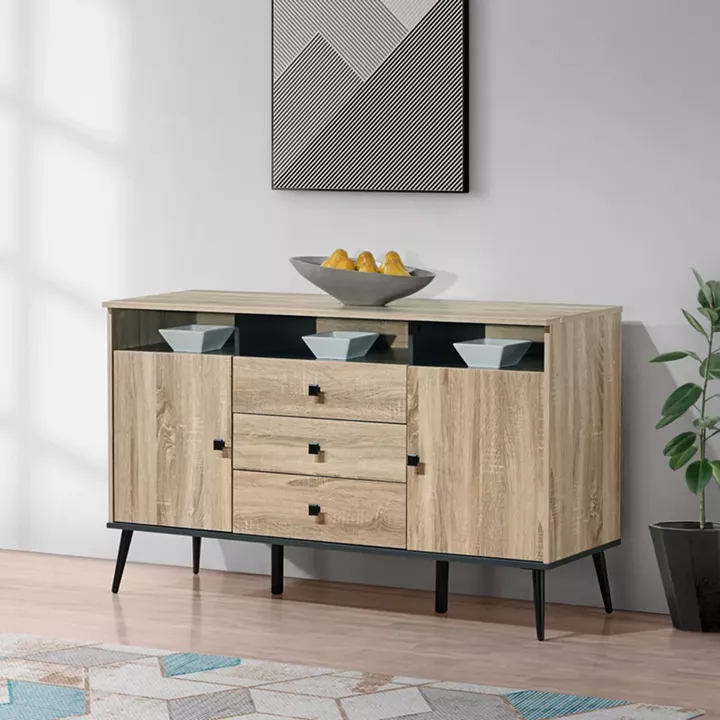 Buffet Zezan pakoworld in sonoma-dark grey color 140.5x41.5x80cm