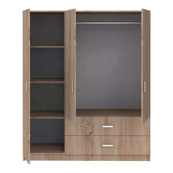 Royal pakoworld three-leaf wardrobe sonoma 150x58x177cm