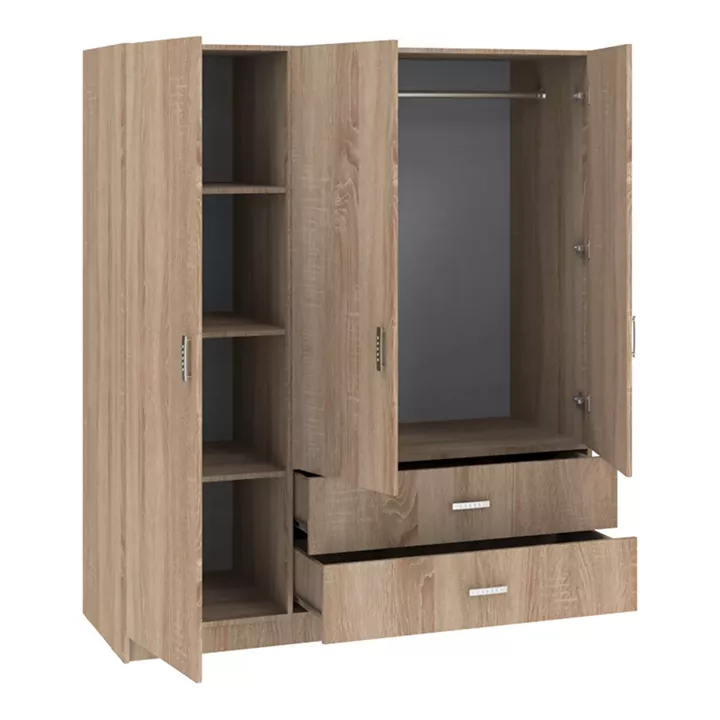 Royal pakoworld three-leaf wardrobe sonoma 150x58x177cm