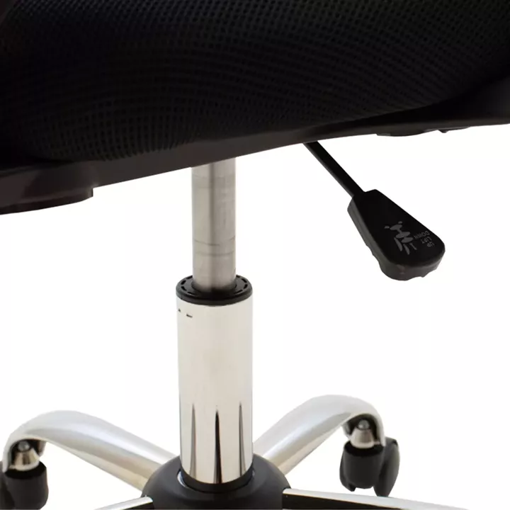 Καρέκλα γραφείου Berto II pakoworld με ανάκλιση ύφασμα mesh σε μπλε-μαύρη απόχρωση και βάση χρωμίου 60x48x85-95εκ