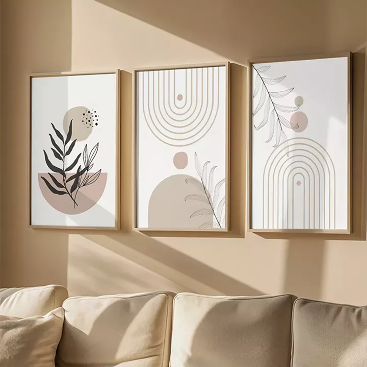 Wall art in frame Solyre pakoworld triptyque with digital print 33x1.5x48cm
