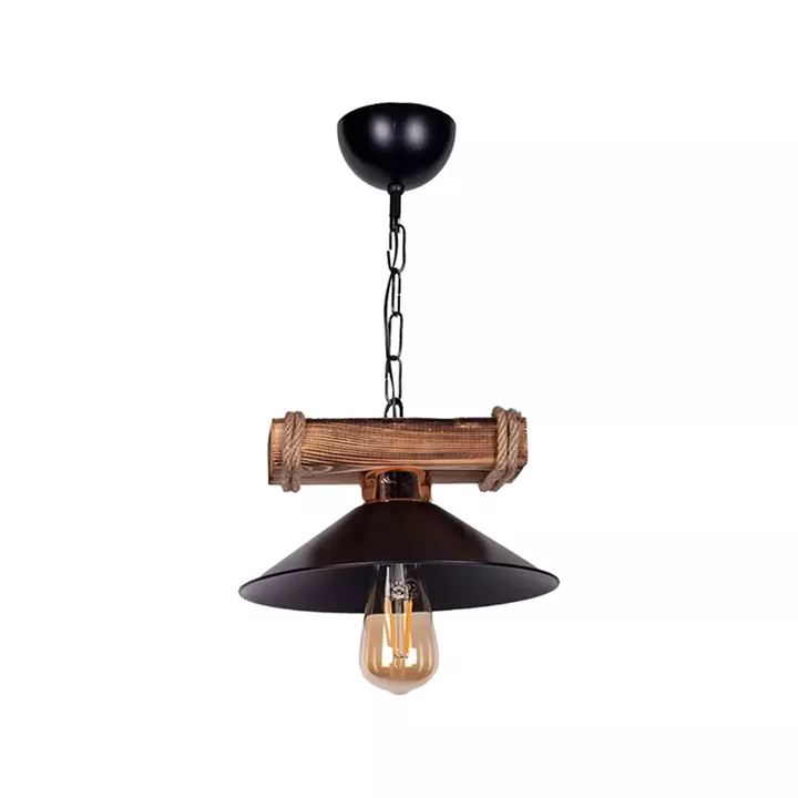Φωτιστικό οροφής Arique pakoworld Ε27 μέταλλο μαύρο Φ25x70εκ
