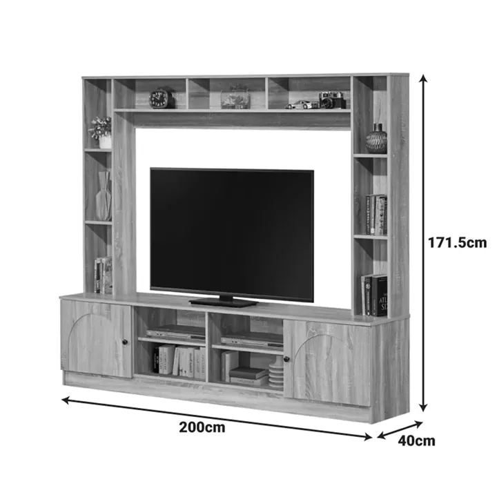 Tv set Ambera pakoworld sonoma color 200x40x171.5cm