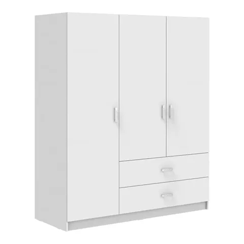 Royal pakoworld three-leaf wardrobe white 150x58x177cm