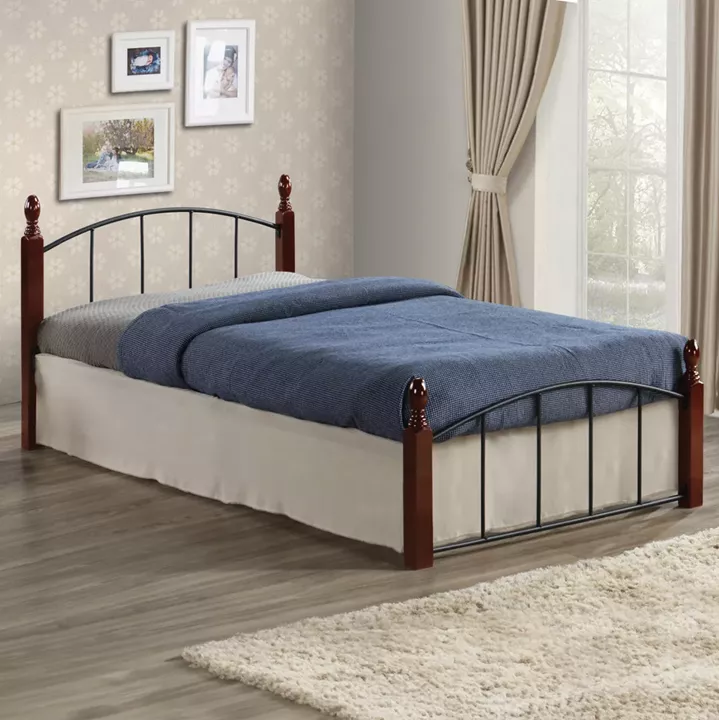 ΚΡΕΒΑΤΙ ΜΟΝΟ & ΣΤΡΩΜΑ MAKAI HM21330 ΜΕΤΑΛΛΟ & ΞΥΛΟ ΣΕ ΚΑΡΥΔΙ--ΣΤΡΩΜΑ 90x190εκ