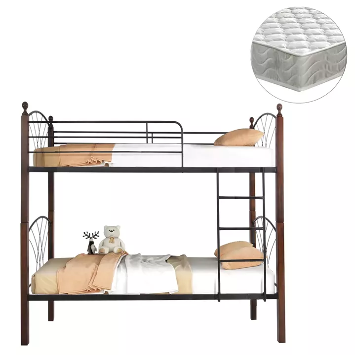 ΚΟΥΚΕΤΑ ΜΕ ΣΤΡΩΜΑΤΑ STOREY HM21334 ΜΕΤΑΛΛΟ & ΞΥΛΟ RUBBERWOOD--ΓΙΑ ΣΤΡΩΜΑΤΑ 90x190εκ.