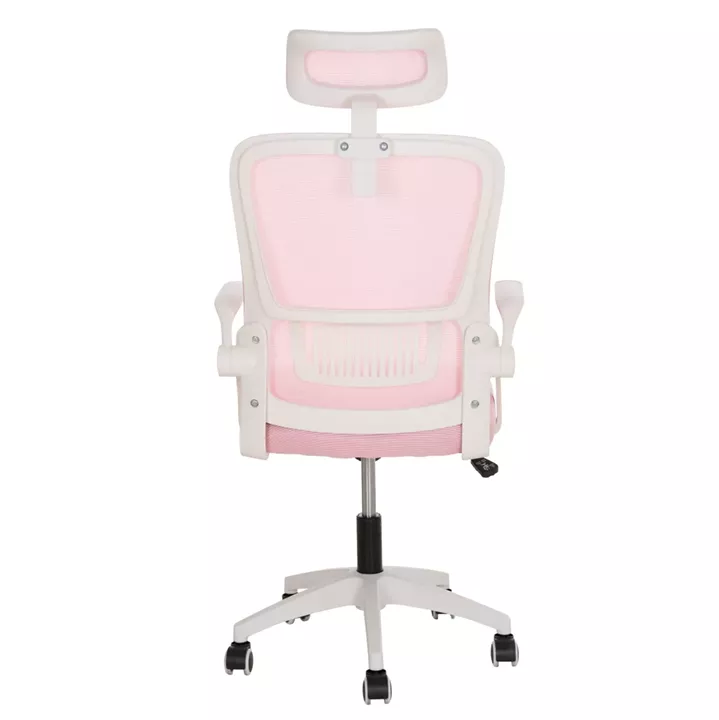 ΚΑΡΕΚΛΑ ΓΡΑΦΕΙΟΥ BLAZER HM1205.04 ΡΟΖ MESH-ΛΕΥΚΟΣ ΣΚΕΛΕΤΟΣ NYLON 60,5x47x85,5Υεκ.