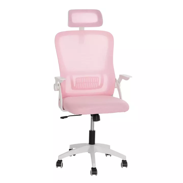 ΚΑΡΕΚΛΑ ΓΡΑΦΕΙΟΥ BLAZER HM1205.04 ΡΟΖ MESH-ΛΕΥΚΟΣ ΣΚΕΛΕΤΟΣ NYLON 60,5x47x85,5Υεκ.