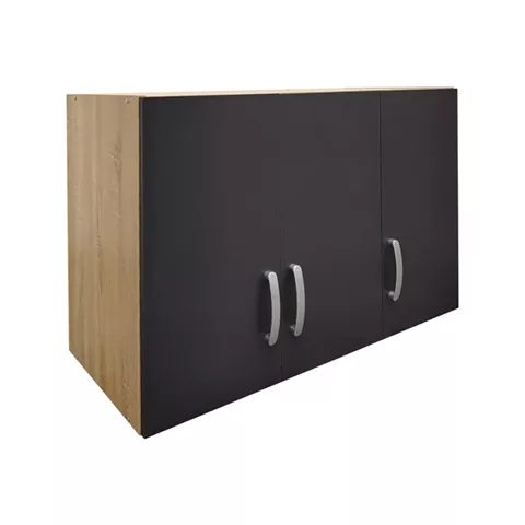 Three-door wardrobe loft Lego pakoworld in sonoma-dark grey color 90x41.5x60cm