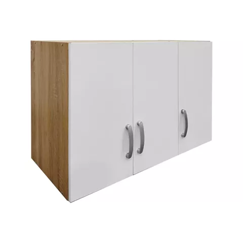 Three-door wardrobe loft Lego pakoworld in sonoma-white color 90x41.5x60cm
