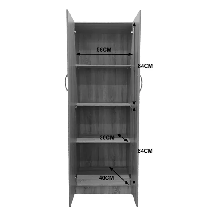 Two-door wardrobe Lego pakoworld in wenge color 60x42x180cm