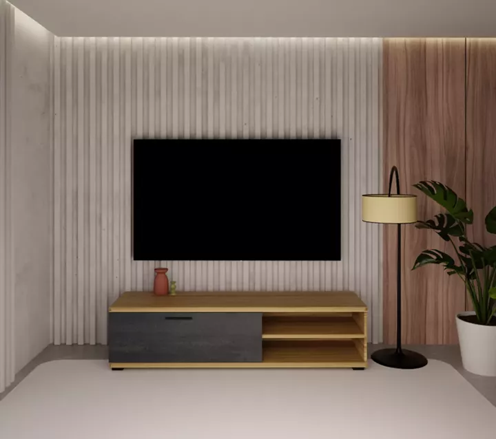 TV ECO-805 150cm μελί - μαύρη πέτρα