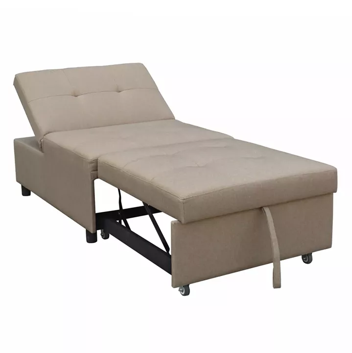 LOUNGE CHAIR-BED LIBRE HM3295.03 BEIGE FABRIC 75x106x89Hcm.