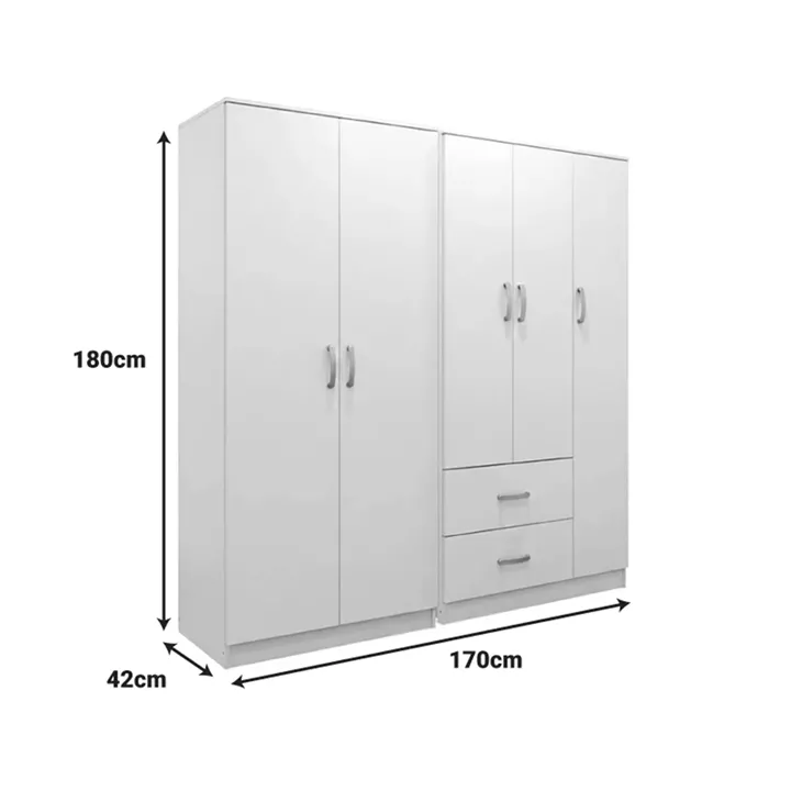 LegoI  pakoworld five-door wardrobe white 170x42x180cm