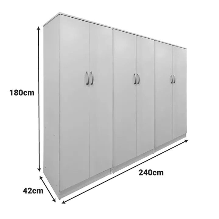 Lego II six-door wardrobe pakoworld white 240x42x180cm