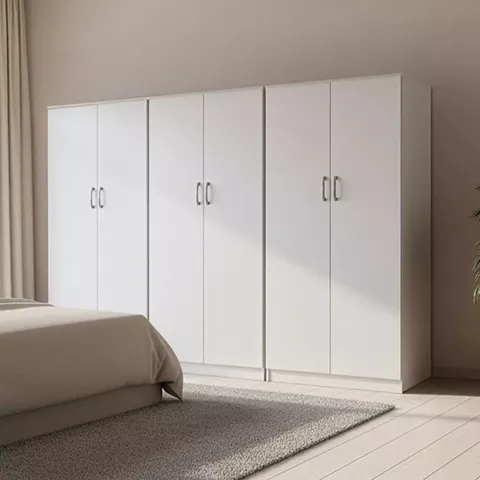 Lego II six-door wardrobe pakoworld white 240x42x180cm