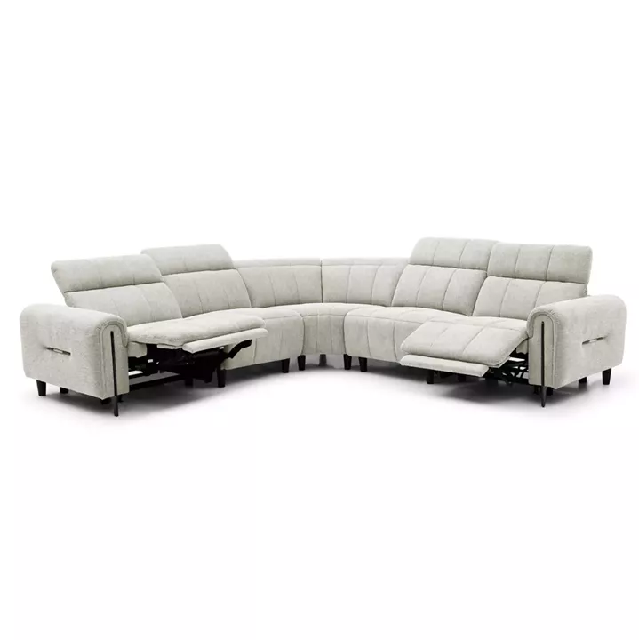 CORNER SOFA WITH 2 RECLINE SEATS ORACLE HM3290.02 BEIGE FABRIC 293x293x98Hcm.
