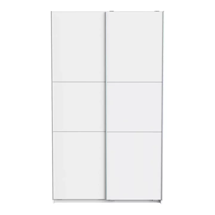 Ντουλάπα ρούχων Kawen pakoworld δίφυλλη με συρόμενες πόρτες λευκό 116.5x60x203εκ