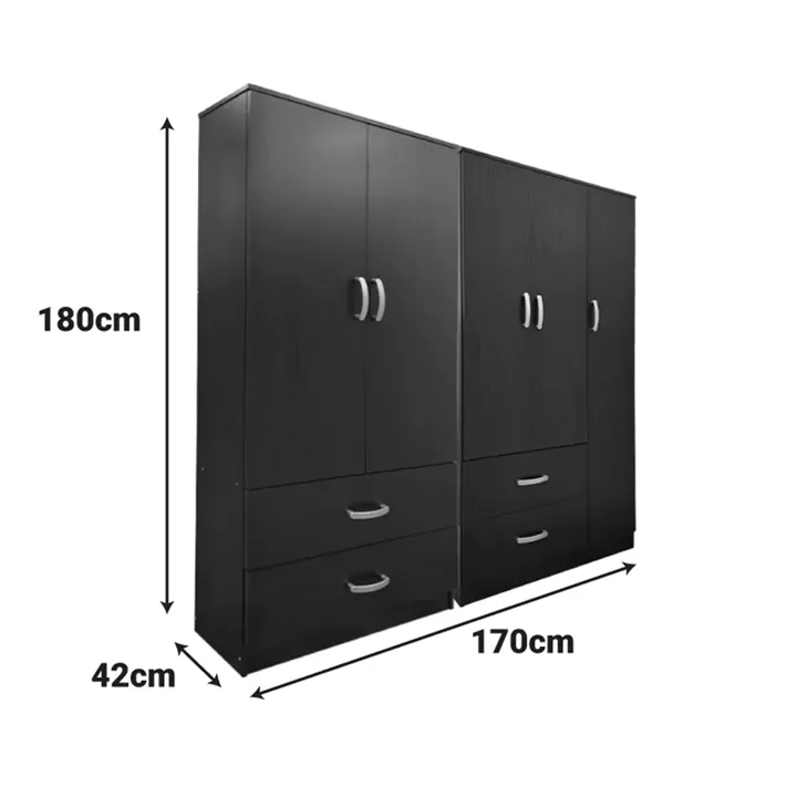 Ντουλάπα πεντάφυλλη Lego pakoworld wenge 170x42x180εκ