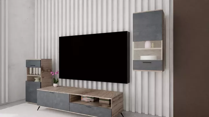 Σύνθεση ECO-1A σταχτί - μαύρη πέτρα.