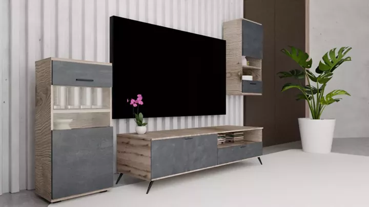 Σύνθεση ECO-1A σταχτί - μαύρη πέτρα.